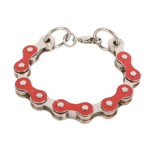 Bracelet recycled bike chain red (NA1370)