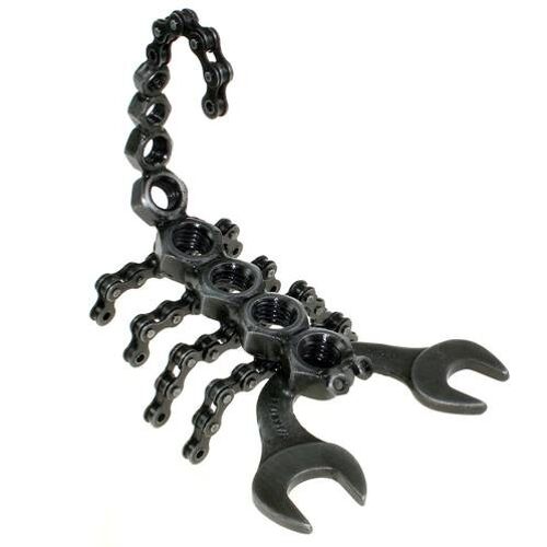 Scorpion, recycled bike chain, spanner and metal nut (NA18706)