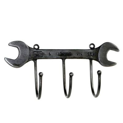 Coat hook, recycled spanner, 17.5cm width (NA18707)