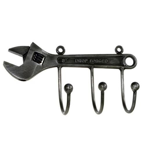 Coat hook, recycled spanner, 20.5cm width (NA18708)