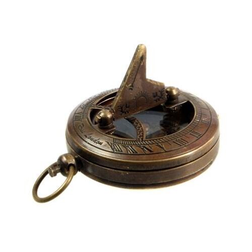 Pocket sundial and compass in brass (NA18716)
