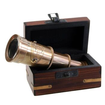 Petit télescope en laiton dans une boîte (NA18719) 2