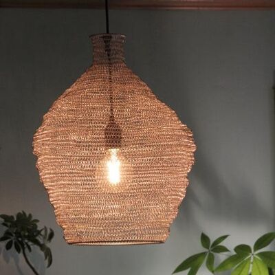 Wire lampshade with silver coloured rings (NA1920)