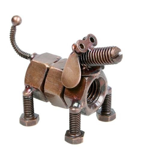 Model dog, recycled nuts and bolts (NA19715)