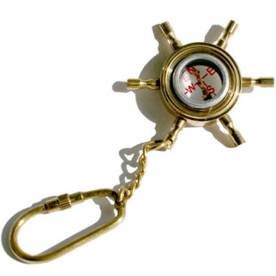 Keyring ship's wheel, compass (NA19726)