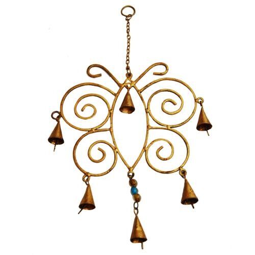 Chime, butterfly, recycled brass (NA2125)