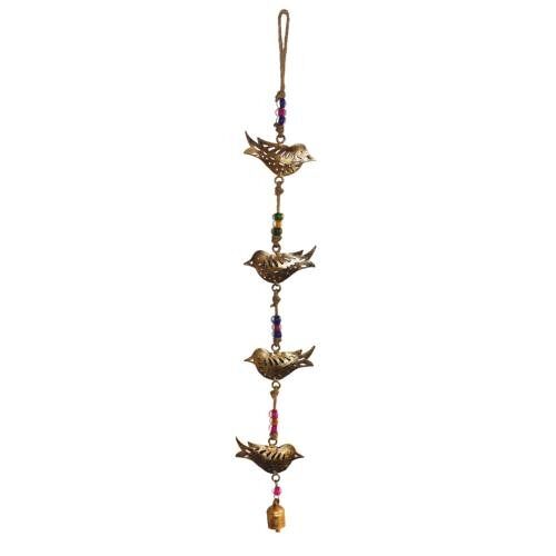 Chime 4 birds, recycled brass (NA2139)