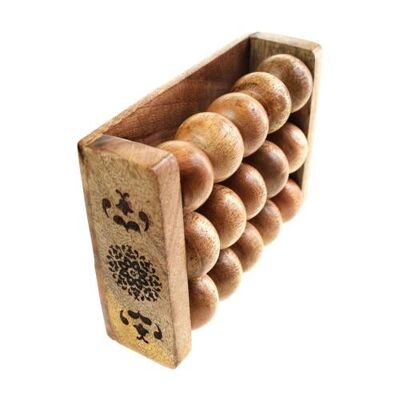 Foot roller massager eco-friendly mango wood 3-tier 17 x12x5.5cm (NA2205)