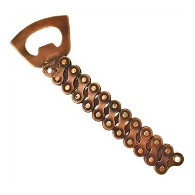 Bottle opener recycled bike chain 15x4.5cm (NA2235)