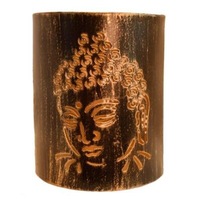 T-lite holder, metal die cut, Buddha head, 15cm height (NATNB2801)