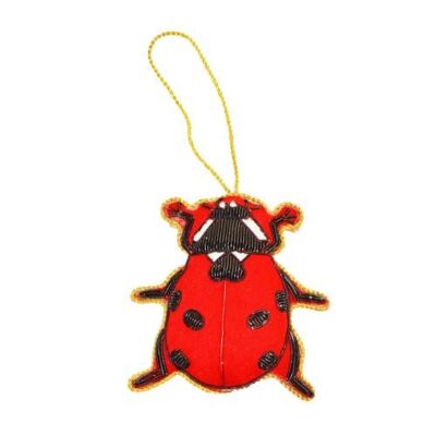 Hanging decoration, embroidered velvet, ladybird (NE009)