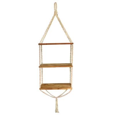 3 wooden shelves with macrame hanging/support (NICK014)
