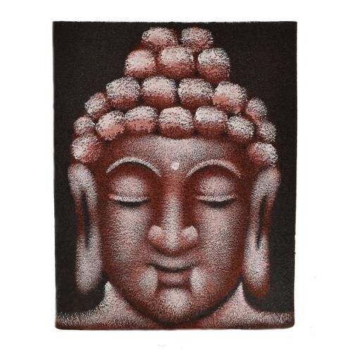 Buddha canvas print, maroon colour on black (NKM01)