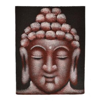 Buddha canvas print, maroon colour on black (NKM01)