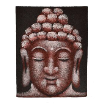 Impression sur toile Bouddha, couleur marron sur fond noir (NKM01) 2