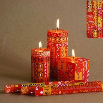 3 bougies de dîner peintes à la main dans une boîte cadeau, Zahabu (NOB023) 5