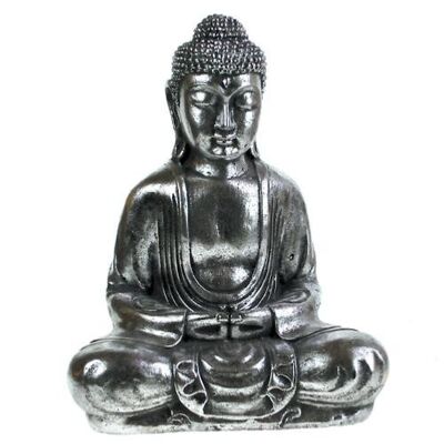 Buddha sandstone cast, silver colour 31cm (NS1972)
