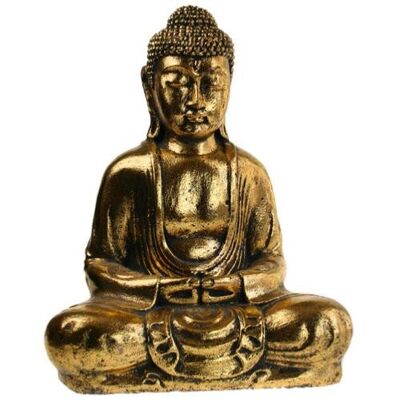 Buddha sandstone cast, gold colour 31cm (NS1973)