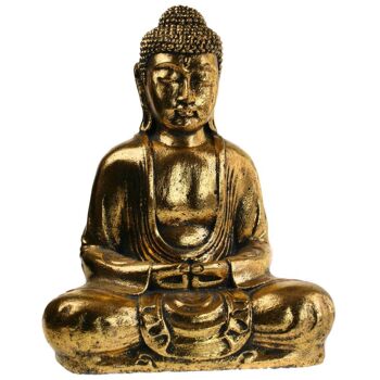 Bouddha en grès coulé, couleur or 31cm (NS1973) 2