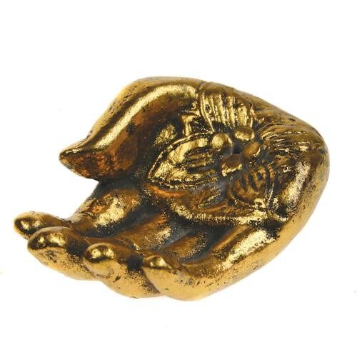 Incense holder hand shape, gold colour (NS1977)