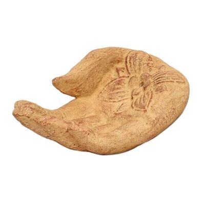 Palm incense holder, sandstone, light brown 15cm (NUG005B)