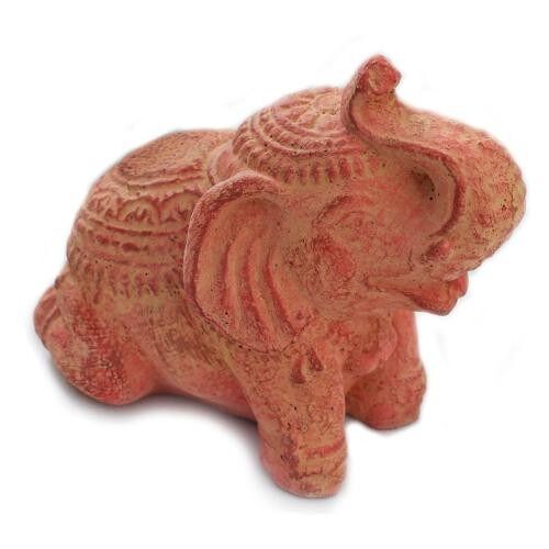 Elephant, sandstone, red 13cm (NUG019)