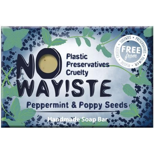 NO WAY!STE solid soap bar, Peppermint & Poppy Seeds (NW05)