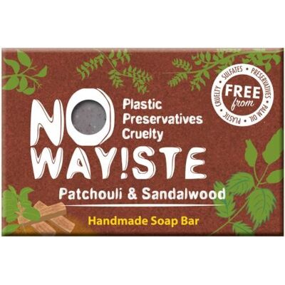 NO WAY!STE solid soap bar, Patchouli & Sandalwood (NW07)