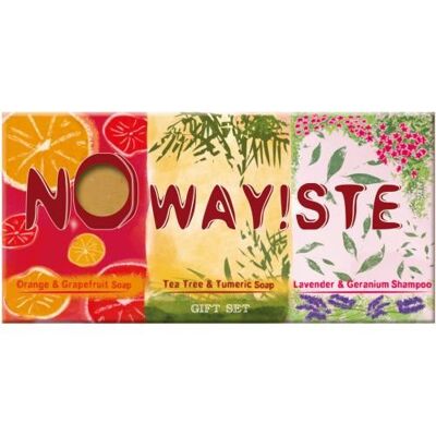 NO WAY!STE gift pack of 2 x soap, 1 x shampoo solid bars (NWG02)