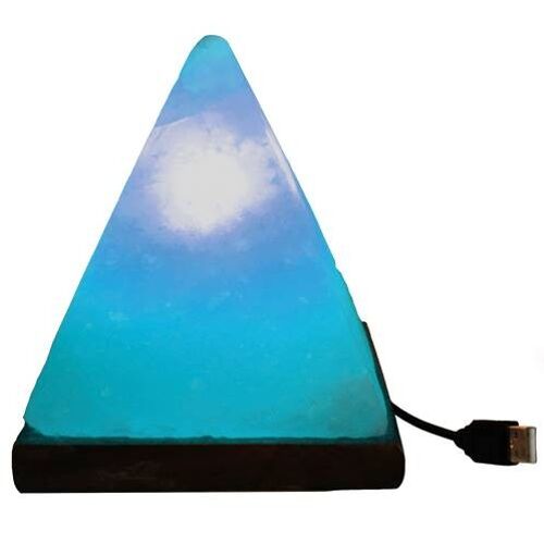 Salt lamp pyramid, colour changing approx 11x8cm (PAK024)
