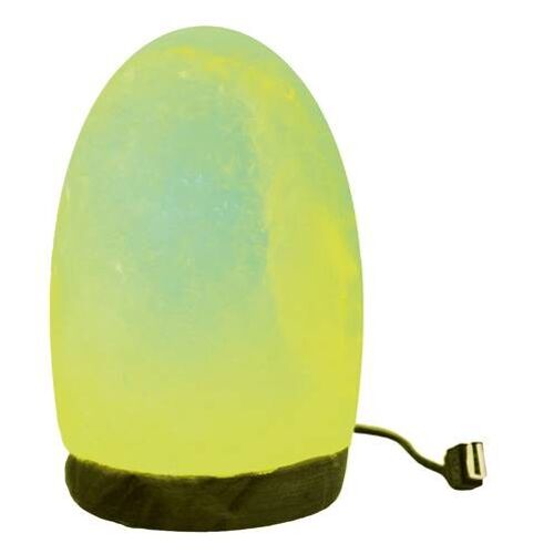 Salt lamp egg shape, colour changing approx 12x8cm (PAK026)