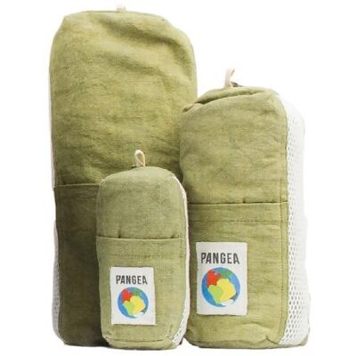 Bamboo travel pocket towel 40x60cm green with bag (PANP04)
