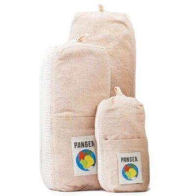 Bamboo travel large towel 100x160cm pink with bag (PANX02)