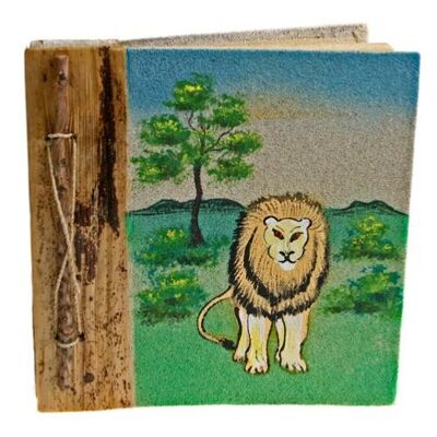 Notebook, sand painting, lion, 19x19cm (PDN04)