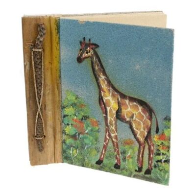 Notebook, sand painting, giraffe, 19x19cm (PDN07)