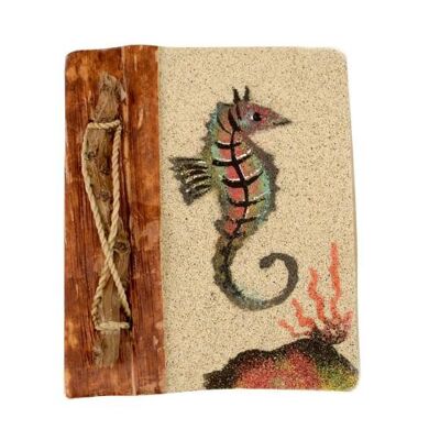 Handmade notebook, seahorse, 10x12cm (PDN21)