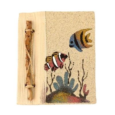Handmade notebook, fish, 10x12cm (PDN22)