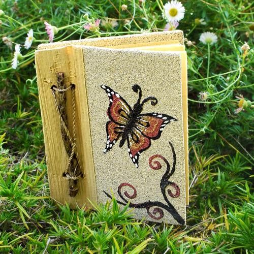 Handmade notebook, butterfly, 10x12cm (PDN23)