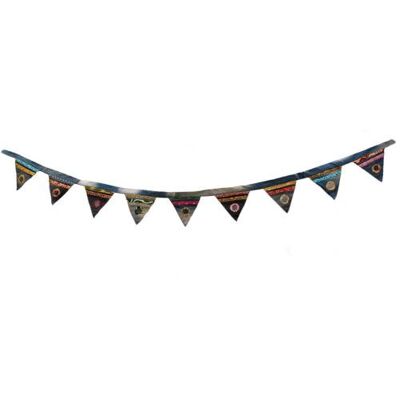 Bunting recycled sari material and denim 285x23cm (PROK008)