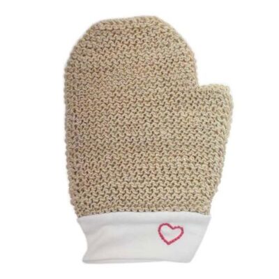 Body wash mitt glove shape, hemp 20x12.5cm (PROK035)