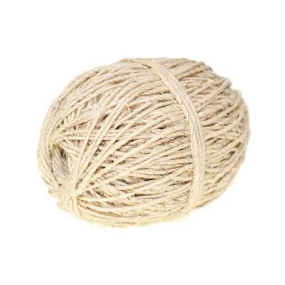 Single ball of garden or craft natural hemp twine natural colour length 50m (PROK091)