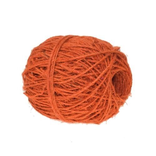 Single ball of garden or craft natural hemp twine orange length 50m (PROK098)