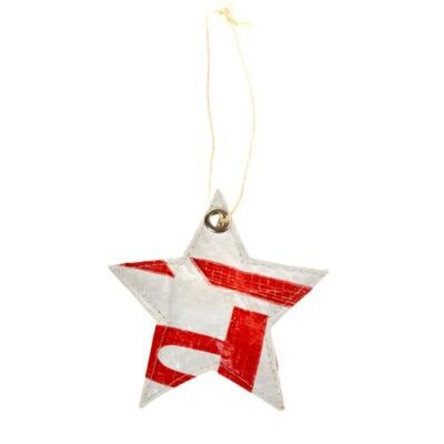 Hanging decoration, star, recycled plastic bags (PRX011)
