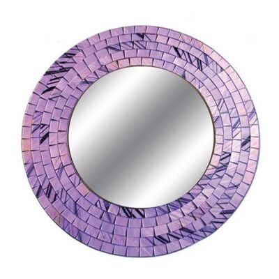 Mirror round with mosaic surround 40cm purple (RAD001)