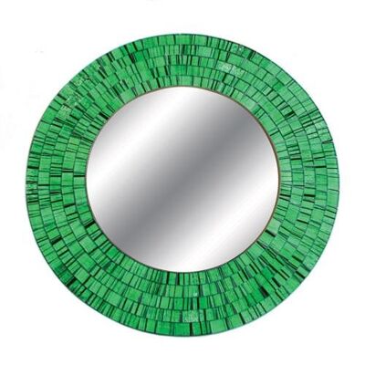 Mirror round with mosaic surround 40cm green (RAD003)