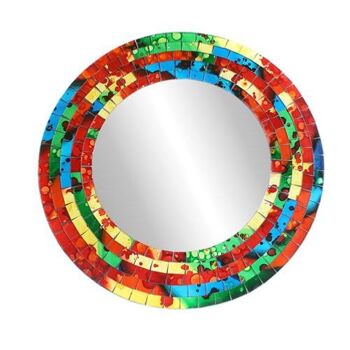 Miroir rond avec bordure mosaïque 40cm (RAD005)