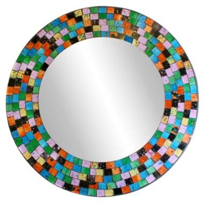 Mirror round with mosaic surround 60cm (RAD007)