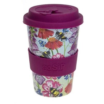 Reusable travel cup, biodegradable, busy bees (RH009)