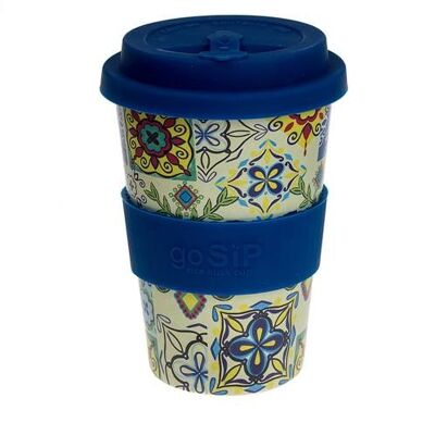Reusable travel cup, biodegradable, tiles - Cadiz (RH014)