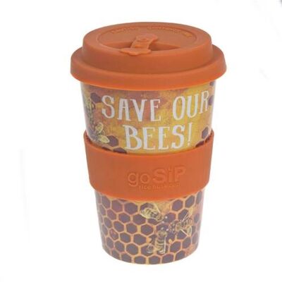 Reusable travel cup, biodegradable, save our bees (RH032)